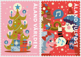 Aland Islands Åland Finland 2021 Christmas Set Of 2 Stamps Mint - Neufs