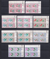 1964/1966 - TAXE FLEURS BLOCS De 4 COINS DATES ! - PETIT LOT ** MNH - - Postage Due