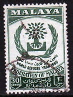 Malayan Federation 1960 Single 30c Stamp To Celebrate World Refugee Year In Fine Used - Federation Of Malaya