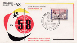 Enveloppe FDC 1047 Exposition Universelle Bruxelles Journée Nationale Allemande Allemagne Germany - 1951-1960