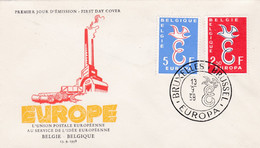 Enveloppe FDC Europa 1064 1065 Europe Union Postale Européenne - 1951-1960