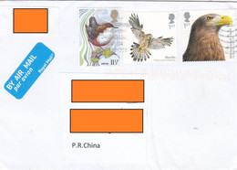 Great Britain/UK Air Mail Cover To China — 2019 Birds Of Prey/1980 Birds Stamps - Lettres & Documents