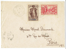 Océanie - Enveloppe TP N°123/124 OB UTUROA 4-1-38 ILE RAIATEA - TB - Storia Postale