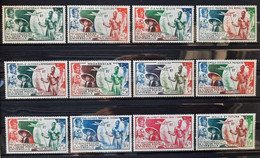 France Grandes Series Coloniales 1949 Anniversaire De L'UPU  12 Timbres  ** TB Cote 187€ - 1949 75e Anniversaire De L'UPU