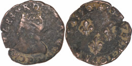 France - 1590 - Charles X Cardinal De Bourbon - Dijon - Double Tournois - RARE R2 - 04-034 - 1589-1610 Henri IV Le Vert-Galant