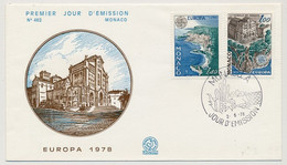 MONACO => Env FDC - 1,00F + 1,40F Europa 1978 - Monaco A - 2/5/1978 - FDC