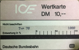 GERMANY : TI2A ICE Wertkarte DM 10,-(DB) Typ70 USED - Précurseurs