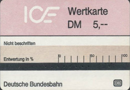 GERMANY : TI1A ICE Wertkarte DM 5,- (DB) USED - Vorläufer