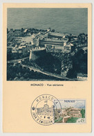 MONACO => Carte Maximum - 0,45 - Monaco - Vue Aérienne - Monaco A - 1/6/1960 - Maximumkaarten