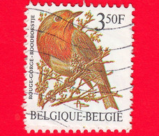 BELGIO - Usato - 1986 - Uccelli Di Buzin - Pettirosso - European Robin (Erithacus Rubecula) - 3.50 - Typos 1986-96 (Oiseaux)
