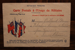 1916 Echalas Par Givors Carte En Franchise Soldat Cover WW1 WK1 SP 38 FM - Briefe U. Dokumente