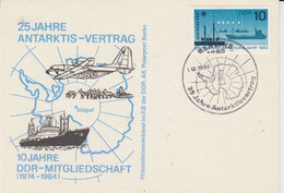 DDR 1984 25J. Antarktis-Vertrag Card (57742) - Traité Sur L'Antarctique