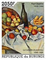 Burundi 2022, Art, Cezanne II, Fruit, 1val IMPERFORATED - Nuevos