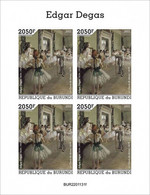 Burundi 2022, Art, Degas, 4val In BF IMPERFORATED - Neufs