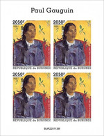 Burundi 2022, Art, Gauguin, 4val In BF IMPERFORATED - Neufs