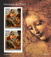 Burundi 2022, Art, Leonardo III, BF IMPERFORATED - Unused Stamps