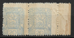Carpatho-Ukraine 1945 ,20f Pair ,Perforation EROR , # 6 , VF MNH** (GLM) - Ucraina Sud-Carpatica