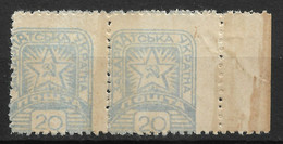 Carpatho-Ukraine 1945 ,20f Pair ,Perforation EROR , # 6 , VF MNH** (GLM) - Ukraine U. Subkarpaten