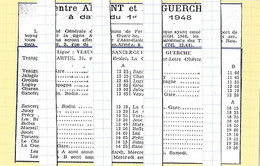 18 Cher - Horaires Transports Routiers  - ARGENT La GUERCHE VEAUGUES - Autobus 1 Er Août 1948 - Europe