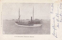 Coquille Oregon, S.S. Elizabeth, Ship On River C1900s Vintage Postcard - Altri & Non Classificati