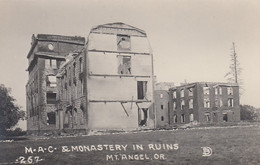 Mt. Angel Oregon, Monastery In Ruins, C1900s/10s Vintage Real Photo Postcard - Altri & Non Classificati