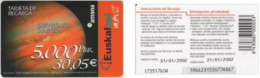 Recharge GSM - Euskaltel - Planète, Exp. 01/2002 - Euskaltel