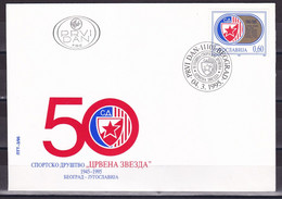 Yugoslavia 1995 50 Years Of The Red Star Sports Association FDC - Brieven En Documenten