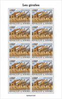 Burundi 2022, Animals, Giraffes II, Sheetlet - Neufs