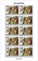Burundi 2022, Animals, Giraffes III, Sheetlet - Unused Stamps