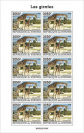 Burundi 2022, Animals, Giraffes IV, Sheetlet - Unused Stamps