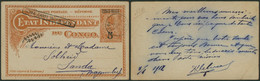 EP Au Type 15ctm + Double Surcharge (n°31) & Griffe Boma : Carte Incomplète Expédiée De Boma > Sanda (Mayumbe) - Enteros Postales