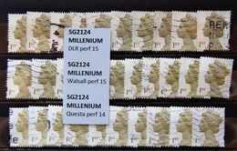 Great Britain - Machin SG2124 / 2124D Stamps 1st Millenium Differents Printing & Perforations * 10 (used) - Machins