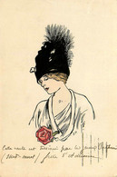 Mode * CPA Illustrateur J.P. * Fleur Rose Chapeau Hat - Fashion