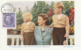 Canada - Carte Maximum - 1953 N°265 (YT) Queen Elisabeth II With Prince Charles And Princess Anne - Maximumkaarten