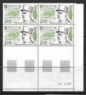 Wallis Et Futuna P.A N°106** Charles De Gaulle Bloc De 4 Coin Daté. Cote 53.50€ - Colecciones & Series
