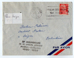 TB 3499 - 1950 - LSC - Lettre Par Avion De TOULON / 20è Anniversaire Liaison Aérienne PARIS - SAIGON / Institut PASTEUR - 1927-1959 Covers & Documents