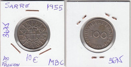 E3675 MONEDA SARRE 100 FRANKEN 1955 MBC 10 - Sonstige & Ohne Zuordnung