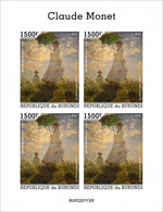 Burundi 2022, Art, Monet II, 4val In BF IMPERFORATED - Unused Stamps