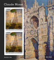 Burundi 2022, Art, Monet II, Cathedral, 2val In BF IMPERFORATED - Nuovi