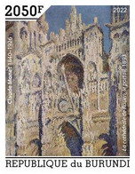 Burundi 2022, Art, Monet III, Cathedral, 1val IMPERFORATED - Ongebruikt