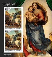 Burundi 2022, Art, Raphael III, Horse, BF IMPERFORATED - Unused Stamps