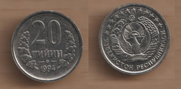 UZBEKISTAN 20 Tiyin 1994 Nickel Clad Steel • 4 G • ⌀ 22 Mm KM# - Ouzbékistan