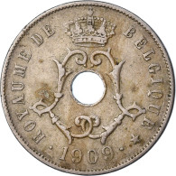 Monnaie, Belgique, 25 Centimes, 1909, TTB, Cupro-nickel, KM:62 - 25 Cent