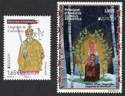 ANDORRA ANDORRE (2022) EUROPA - Llegenda De Carlemany, Charlemagne + Llegenda De Meritxell, Myths And Legends - MNH - 2022