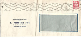 France Enveloppe Cachet à Date Pontarlier 1951 - Oblitérations Mécaniques (Autres)