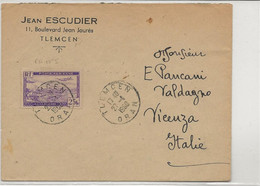 LETTRE ALGERIE - AFFRANCHIE POSTE AERIENNE N° 5 OBLITERE CAD TLEMCEN -ORAN- 1950 - Brieven En Documenten