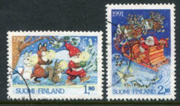 FINLAND 1991 Christmas Used.  Michel 1159-60 - Oblitérés