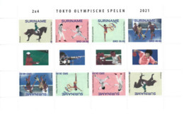 Suriname 2021, Olympic Games In Tokio, Horse Race, Fancy, Hockey, Gymnastic, Sheetlet - Eté 2020 : Tokyo