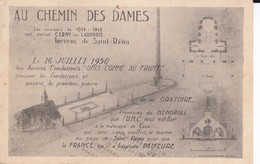CERNY-en-LAONNOIS 02-Aisne Au CHEMIN Des DAMES   Inauguration ORATOIRE Combat 1914-1918 - War 1914-18