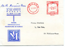 1959/64  5 Kaarten Ets R. MASQUELIER -TINSY Sa Manage - Papiers Impressions - Gefr. 1.50 + 2 Fr - ...-1959